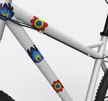 Fahrrad aufkleber mit blumen- und blütenmustern - TenStickers