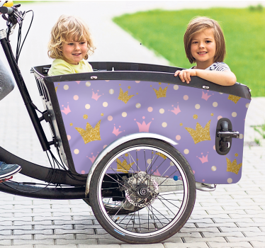 Fahrrad aufkleber mit kronenmuster hintergrund - TenStickers