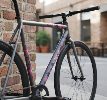 Fahrrad aufkleber mit pinken floralen schmetterlingen - TenStickers