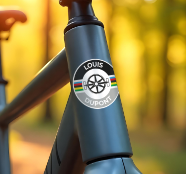 Fahrrad Aufkleber Name mit Kreisstreifen - TenStickers