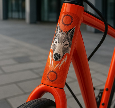 Fahrrad aufkleber orange wolf alpha - TenStickers