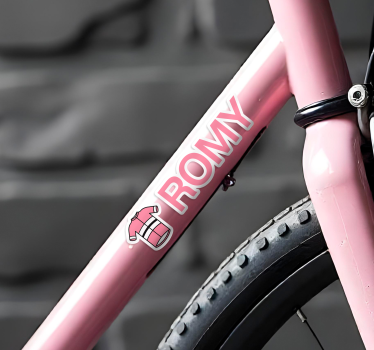Fahrrad Aufkleber personalisiertes rosa Radtrikot - TenStickers