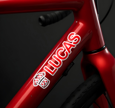 Fahrrad Aufkleber personalisiertes rotes Radtrikot - TenStickers