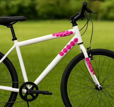 Fahrrad aufkleber pinke sechseck aufkleber - TenStickers
