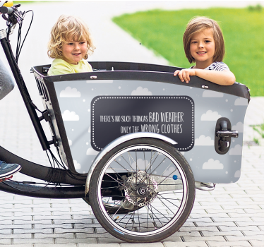 Fahrrad Aufkleber schlechtes wetter falsche kleidung spruch - TenStickers
