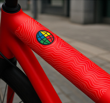 Fahrrad aufkleber weltreise topografie - TenStickers