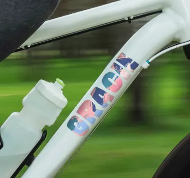 Namesaufkleber Fahrrad Anpassbarer bunter - TenStickers