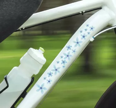 Fahrrad Sticker Blaue Blumen - TenStickers