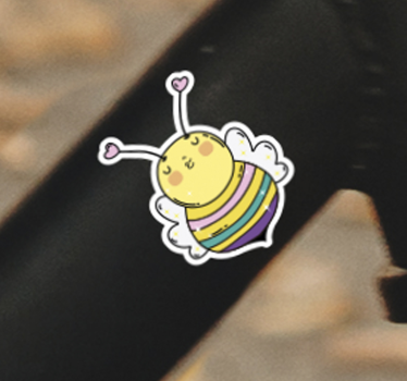 Fahrrad Aufkleber Regenbogenbienenrad - TenStickers