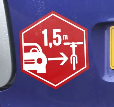 Abstand zu Radfahrern Autoaufkleber - TenStickers