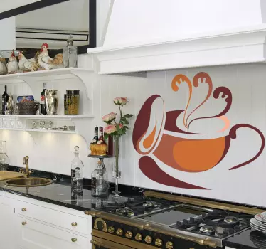 Farbige Kaffeetasse Sticker - TenStickers