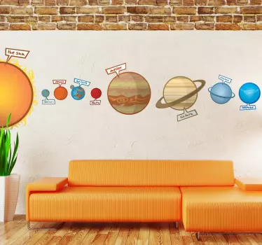 Farbiges Sonnensystem Aufkleber - TenStickers
