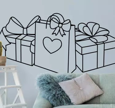 Weihnachtssticker geschenktüten arrangement - TenStickers