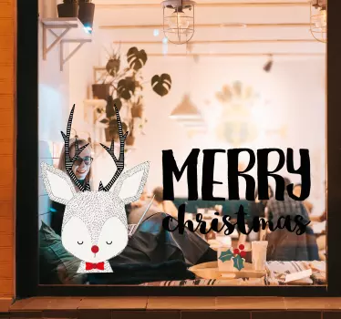 Weihnachtssticker rentier feiertagsgrüße - TenStickers