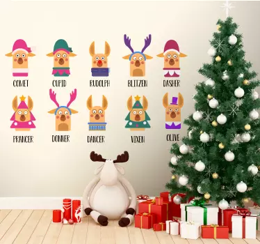 Weihnachtsaufkleber rentier kollektion - TenStickers
