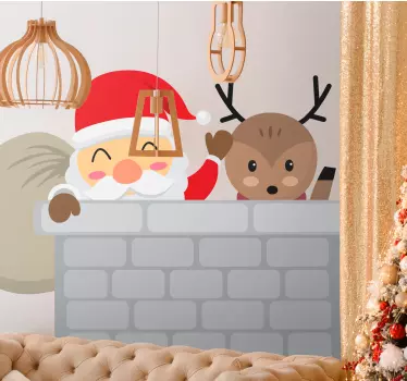 Weihnachtsaufkleber weihnachtsmann freude - TenStickers