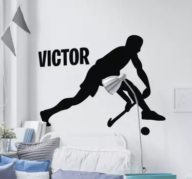 Feldhockeyspieler mit Namen Wandtattoo Jugendzimmer - TenStickers