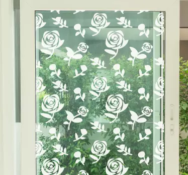 Fenster Sticker Einfarbiges blumenmuster - TenStickers