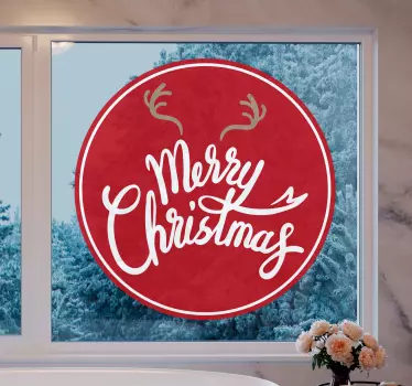 Fenster Sticker Frohe weihnachten mit rentierstücken - TenStickers