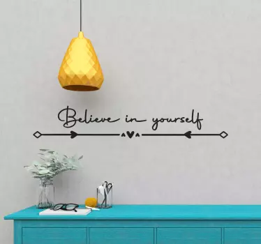 Wandtattoo Wohnzimmer believe in yourself Zitat - TenStickers