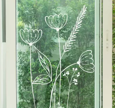 Fensteraufkleber einfarbige Gänseblümchen - TenStickers