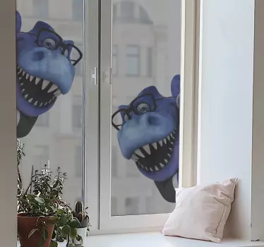 Fenster Sticker Spaß trex 3D illustration - TenStickers