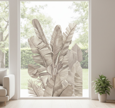 Fensteraufkleber beige palmenblätter - TenStickers