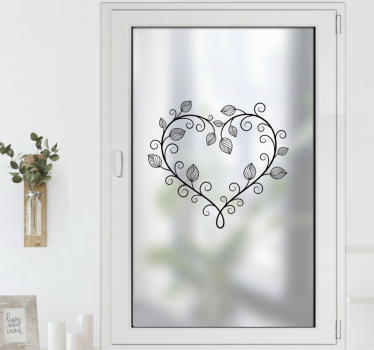 Fensteraufkleber blühende blumenherzen - TenStickers