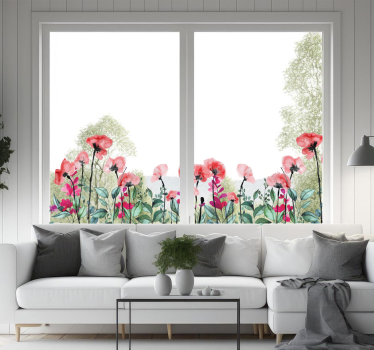 Fensteraufkleber blühender Mohn - TenStickers