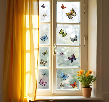 Fensteraufkleber bunte schmetterlinge - TenStickers