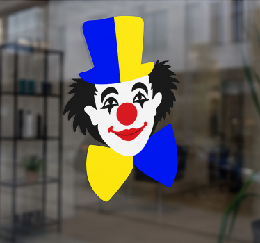 Fensteraufkleber bunter karnevalclown - TenStickers
