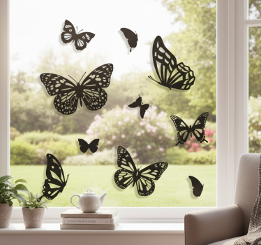 Fensteraufkleber einfarbige schmetterlinge - TenStickers