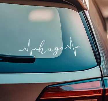 Herzschlag mit Namen Autoaufkleber - TenStickers