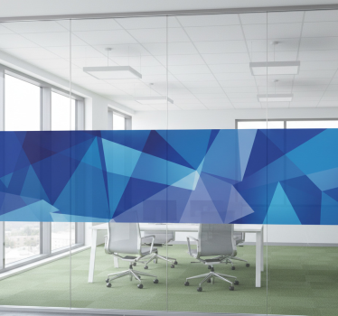 Fensteraufkleber in blauer transparenter geometrie - TenStickers