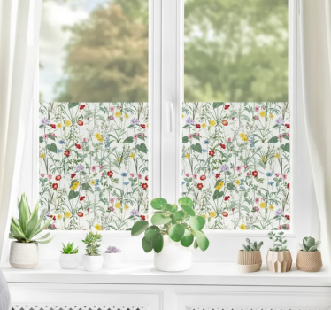 Fensteraufkleber mit leuchtenden vintage-frühblühern - TenStickers