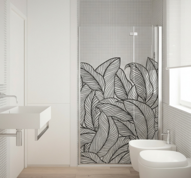 Fensteraufkleber mit monochromen tropischen blättern - TenStickers