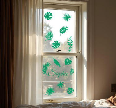 Fensteraufkleber monsterablätter mit namen - TenStickers