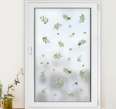 Fensteraufkleber set mit olivenranken - TenStickers
