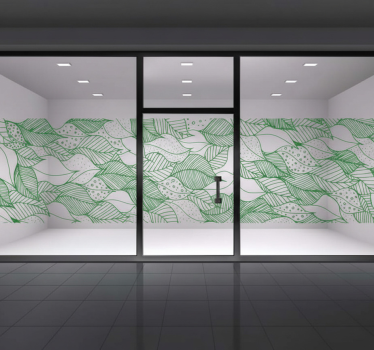 Fensteraufkleber transparente detaillierte grüne blätter - TenStickers