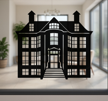 Fensteraufkleber umriss eines historischen hauses - TenStickers