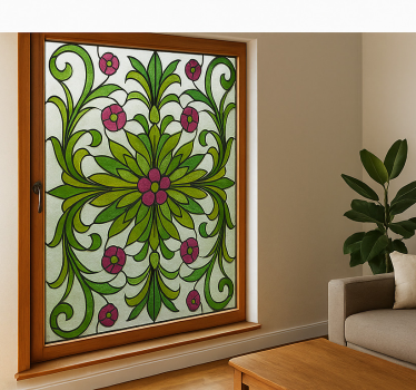 Fensteraufkleber viktorianisches blumenglas - TenStickers