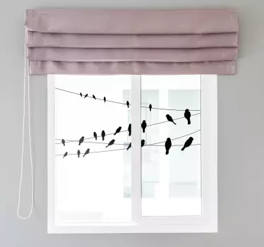 Fensteraufkleber Vögel auf der Leine - TenStickers
