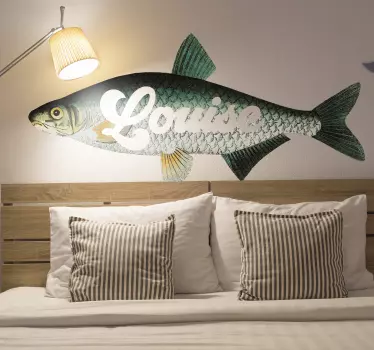 Wandtattoo Schlafzimmer Fisch Karpfen mit Name - TenStickers