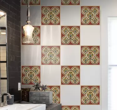 Fliesenaufkleber bunte blumenmosaike - TenStickers