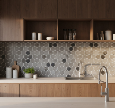 Fliesenaufkleber dunkler hexagonaler marmor - TenStickers