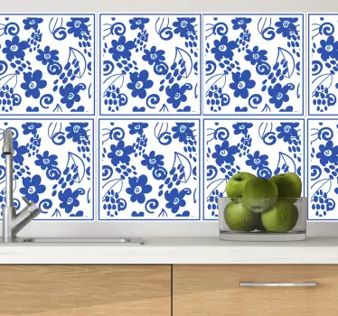 Fliesenaufkleber im eleganten botanischen design - TenStickers