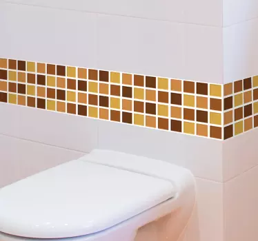 Bordüre selbstklebend Quadrate in Brauntönen - TenStickers