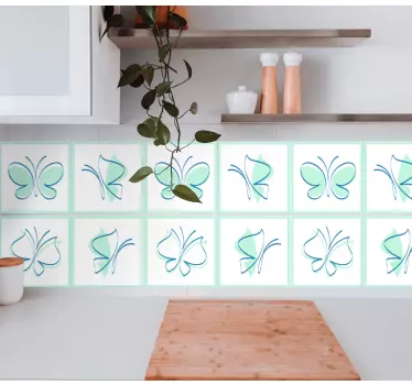 Fliesenaufkleber mit eleganten schmetterlingsmotiven - TenStickers