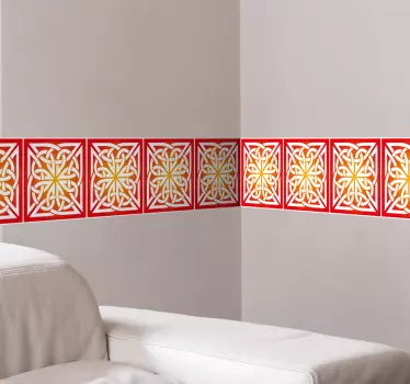 Wandtattoo Wohnzimmer Muster Bordüre - TenStickers