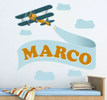 Flugzeug mit Namen Aufkleber - TenStickers